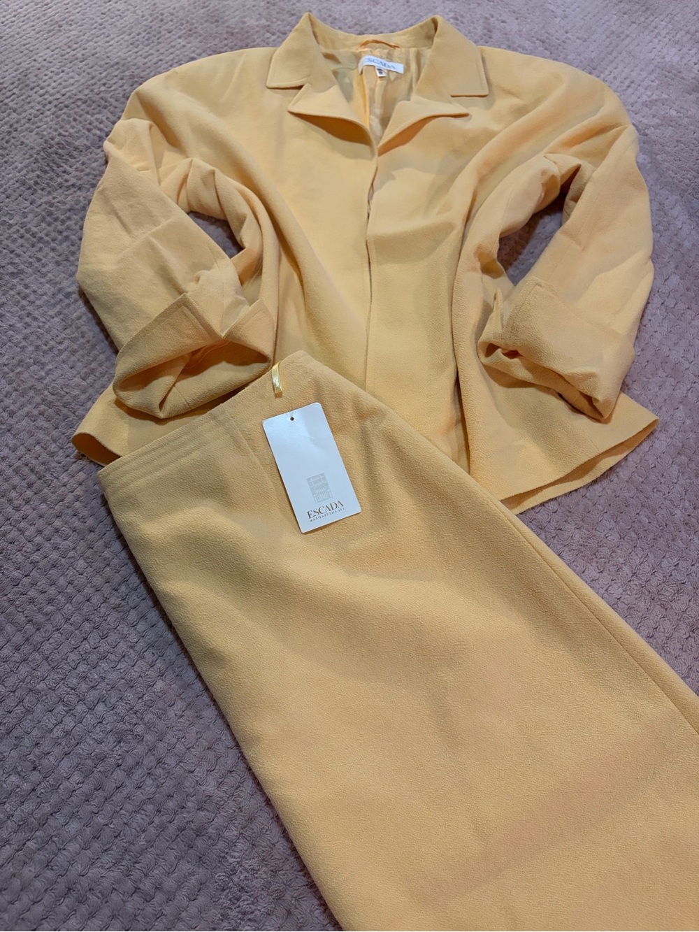 Escada Soft Yellow Two-Piece Midi Dress Set